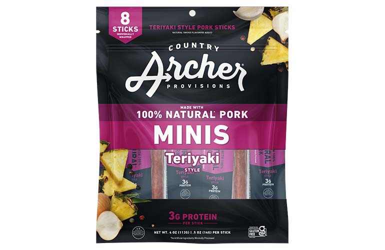 Meat Snacks Silver Award Teriyaki Style Mini Pork Sticks by Country