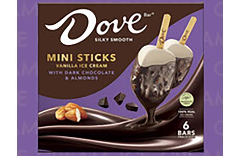 Vanilla Ice Cream Bar With Dark Chocolate and Almonds